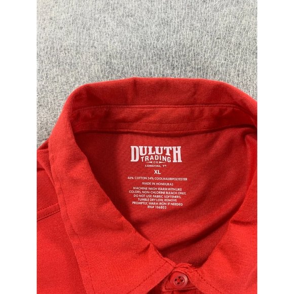 Duluth Trading Co‎ Longtail Cotton Blend Polo Shirt (Men's XL) Red - Picture 3 of 9